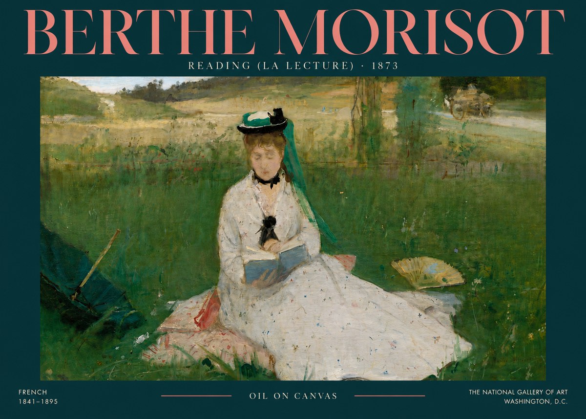Berthe Morisot Reading (La Lecture) No4 - Juliste