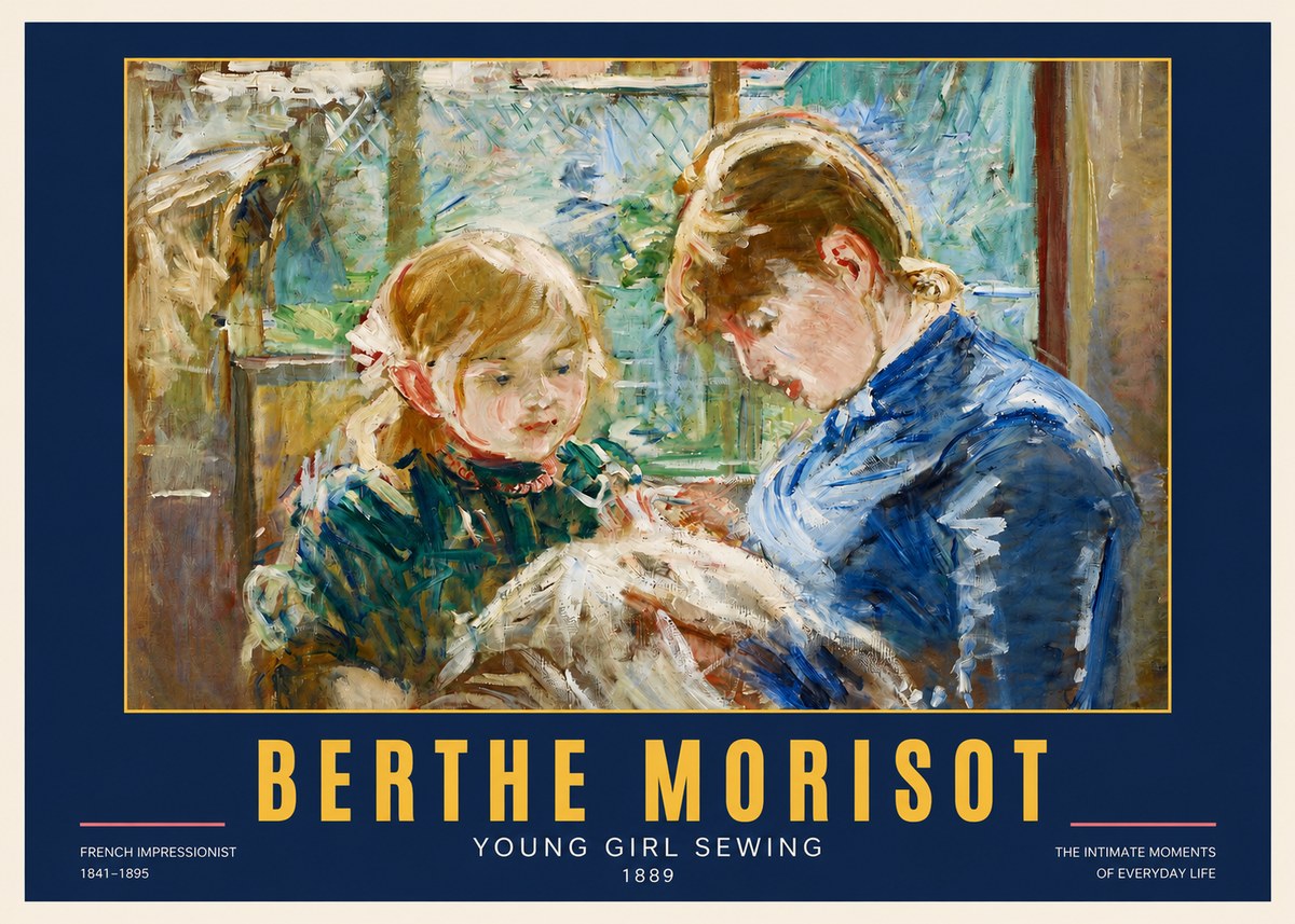 Berthe Morisot Young Girl Sewing No2 - Juliste