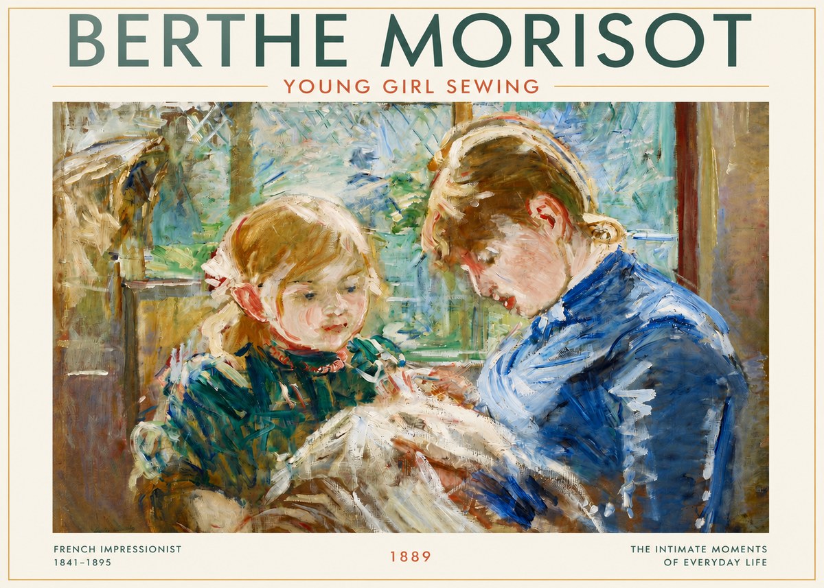 Berthe Morisot Young Girl Sewing No3 - Juliste