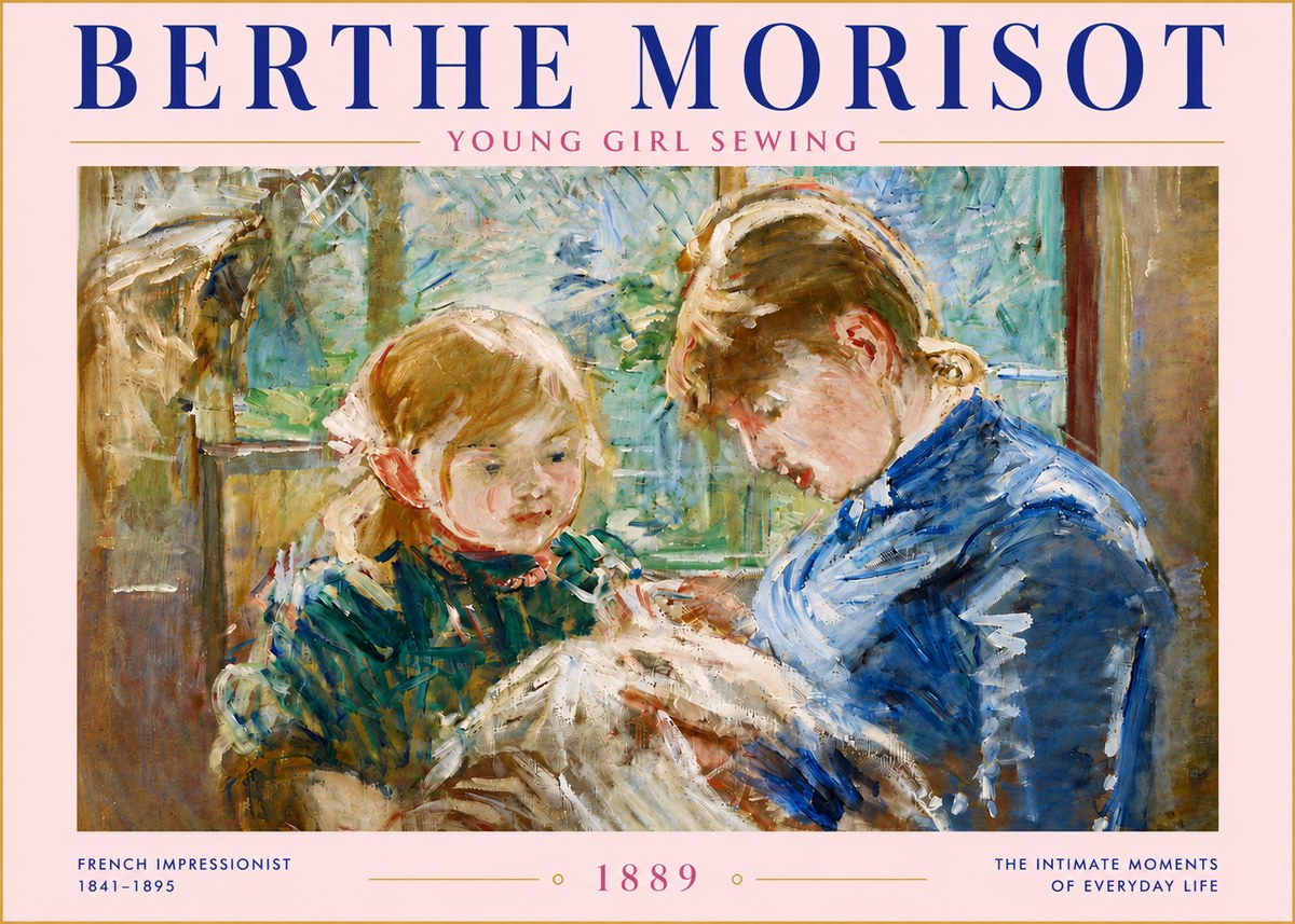 Berthe Morisot Young Girl Sewing No5 - Juliste