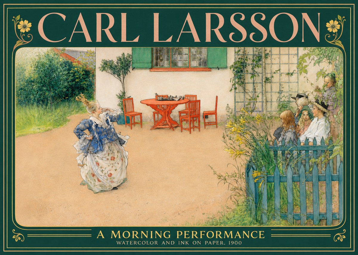Carl Larsson A Morning Performance No3 - Juliste