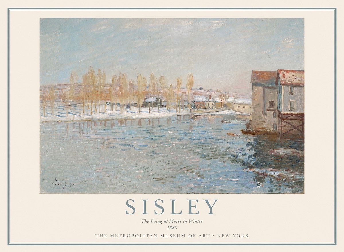 Sisley The Loing at Moret in Winter No1 - Juliste