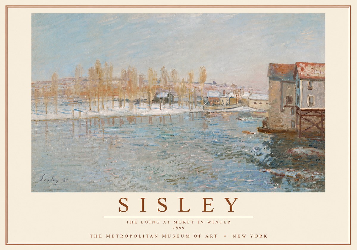 Sisley The Loing at Moret in Winter No5 - Juliste