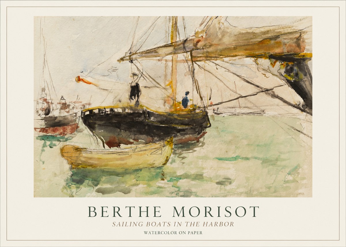 Berthe Morisot Sailing Boats in the Harbor No1 - Juliste