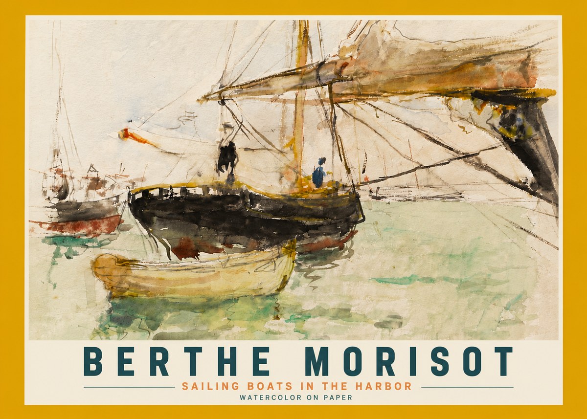 Berthe Morisot Sailing Boats in the Harbor No6 - Juliste