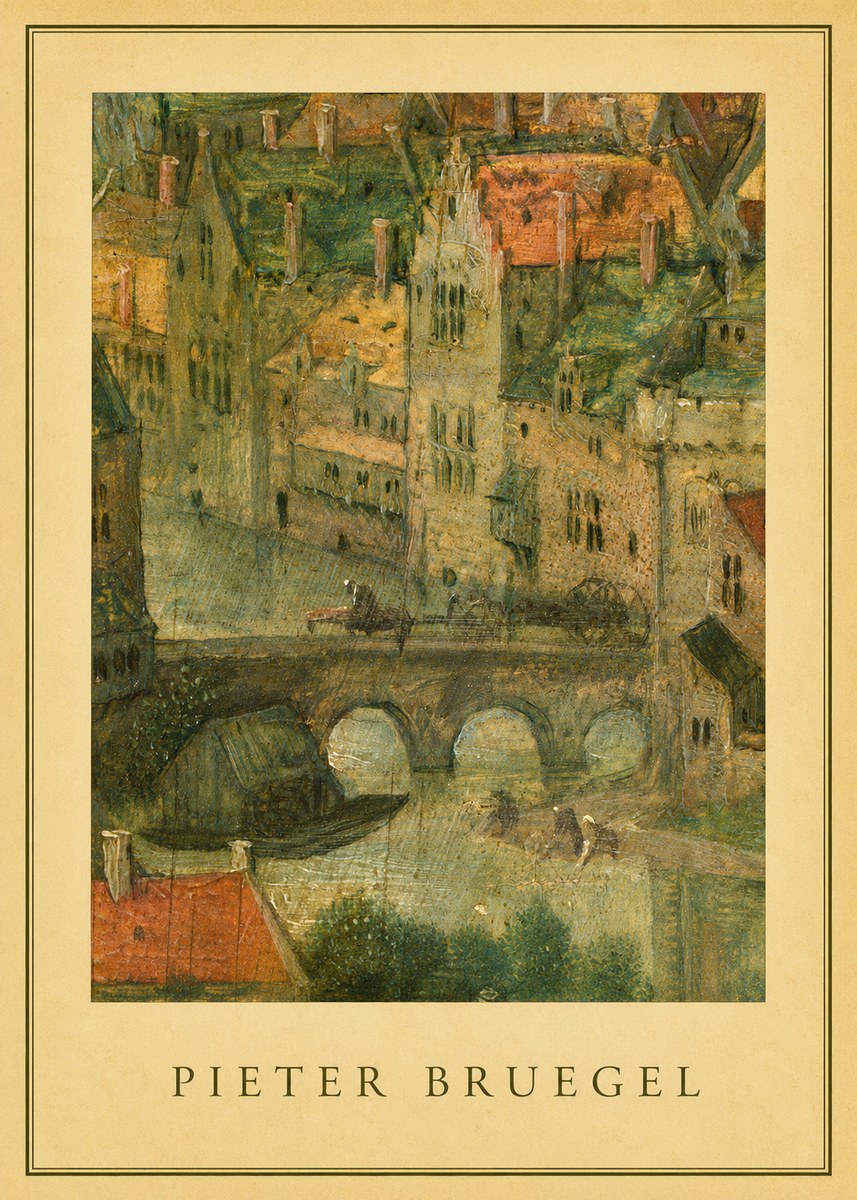Pieter Bruegel Cityscape with Bridge No4 - Juliste