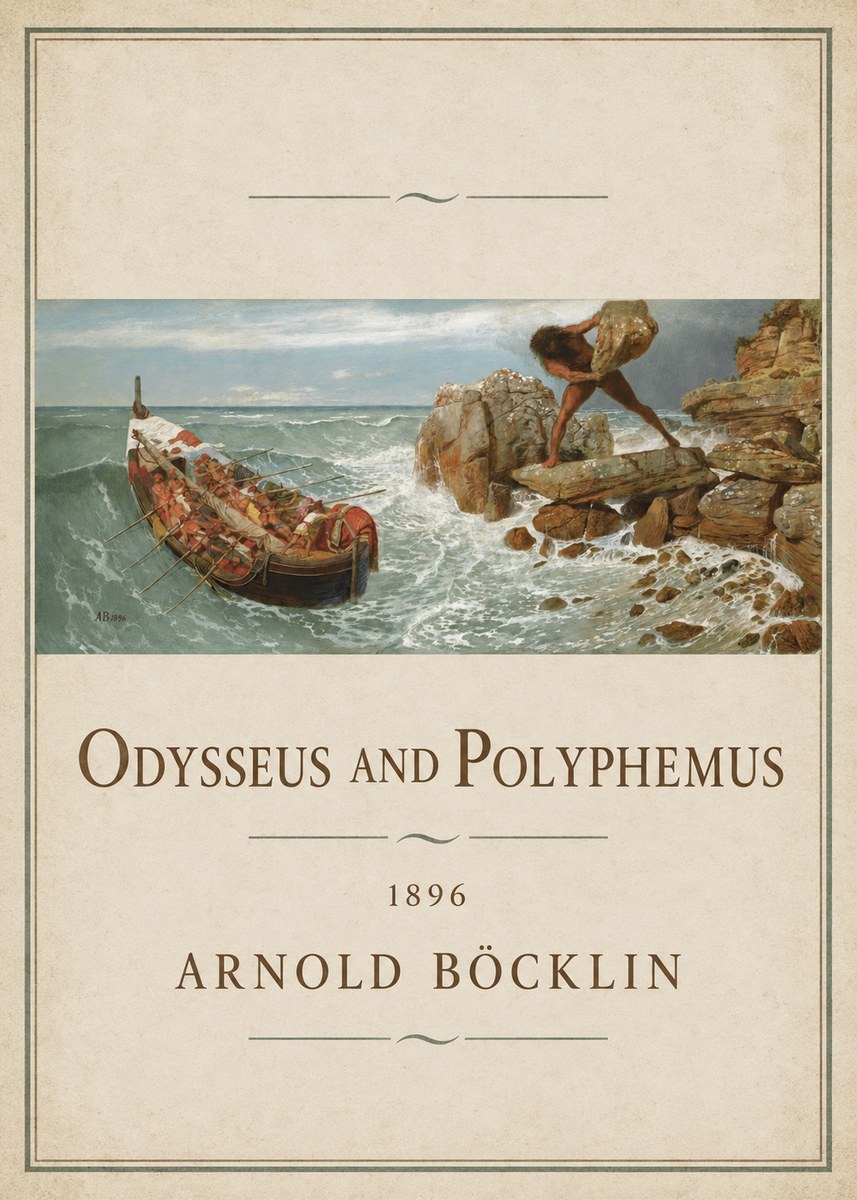 Arnold Böcklin Odysseus and Polyphemus No1 - Juliste