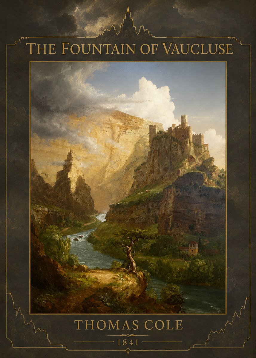 Thomas Cole The Fountain of Vaucluse I No4 - Juliste