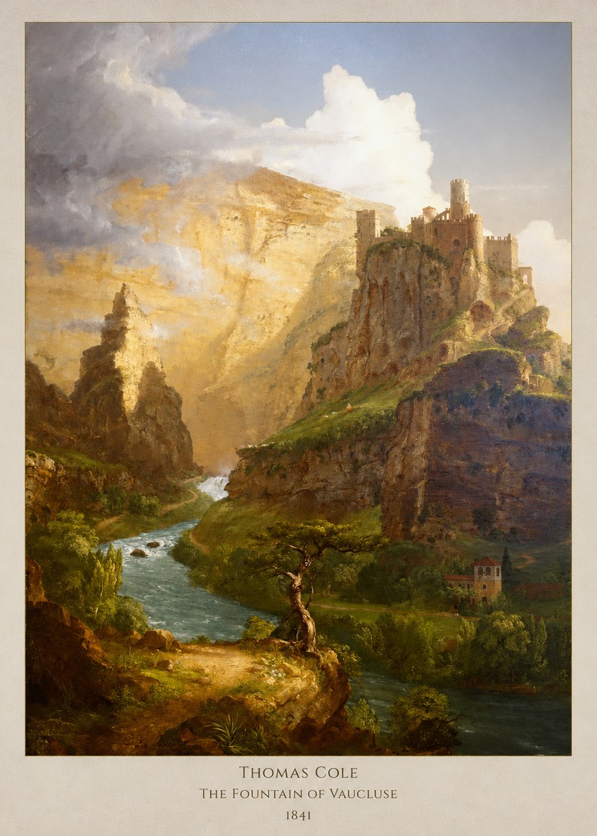 Thomas Cole The Fountain of Vaucluse I No6 - Juliste