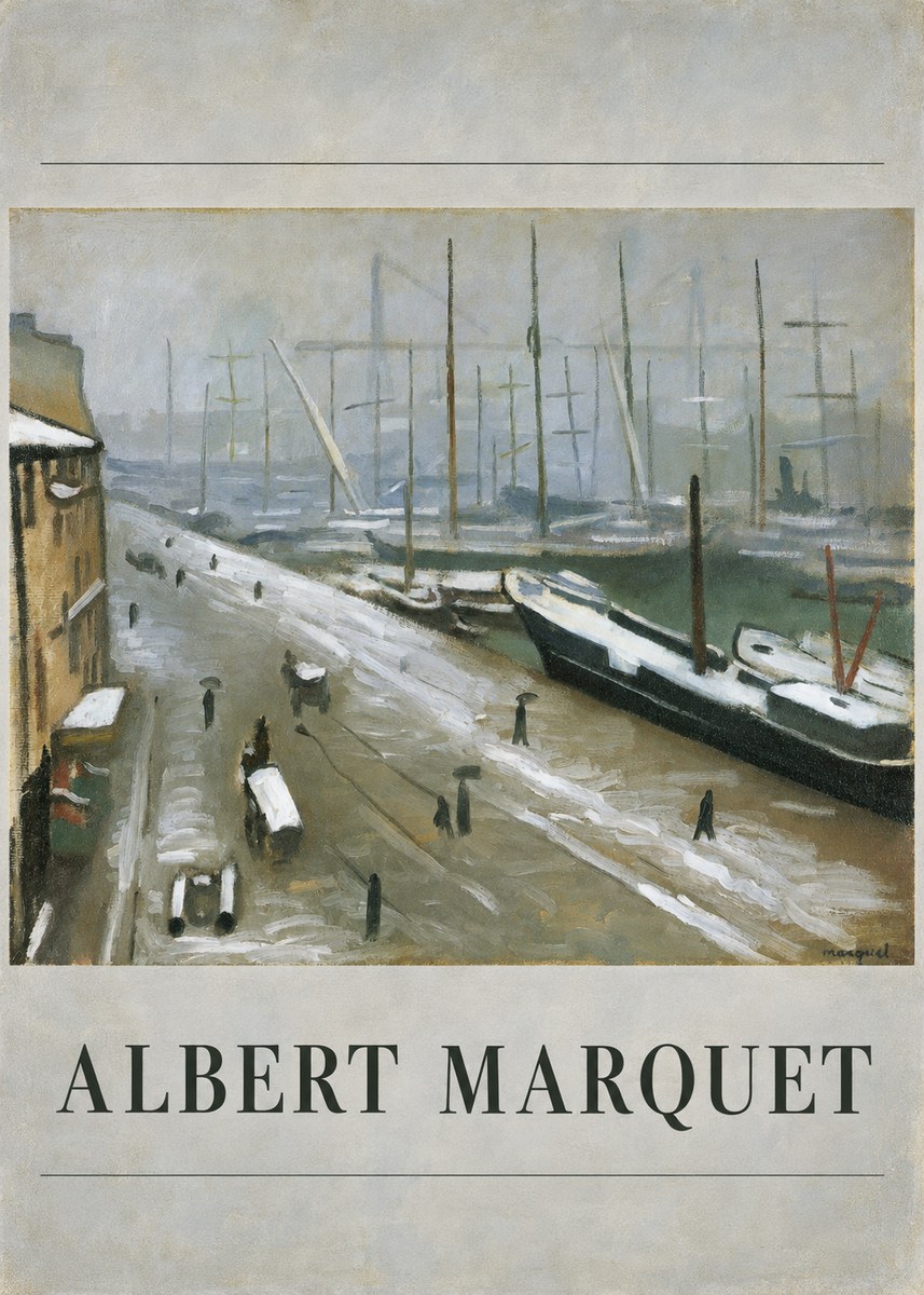 Albert Marquet Le Havre, Le Bassin Sous La Neige No1 - Juliste