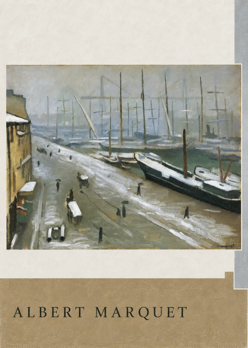 Albert Marquet Le Havre, Le Bassin Sous La Neige No5 - Juliste