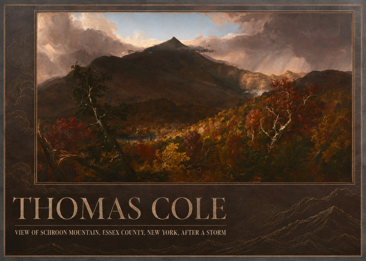 Thomas Cole View of Schroon Mountain, Essex County, New York, After a Storm No2 - Juliste