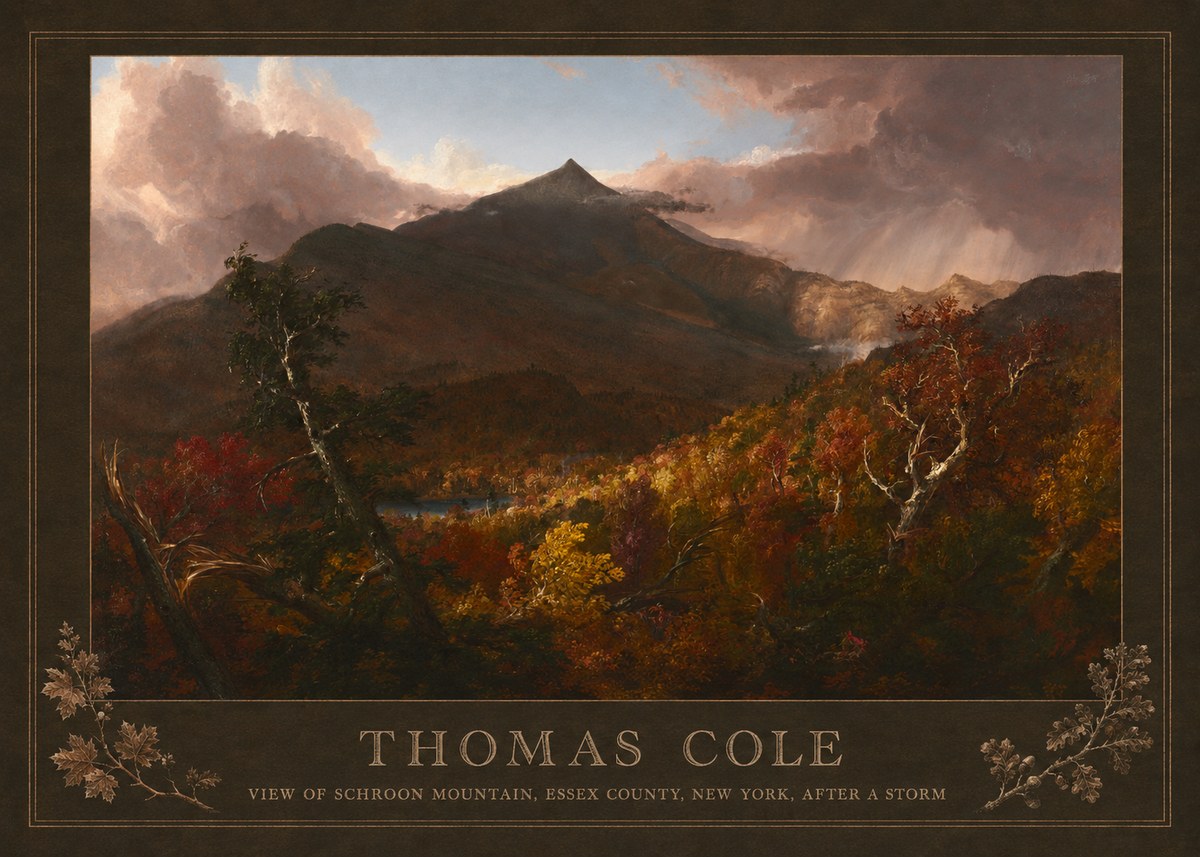 Thomas Cole View of Schroon Mountain, Essex County, New York, After a Storm No6 - Juliste