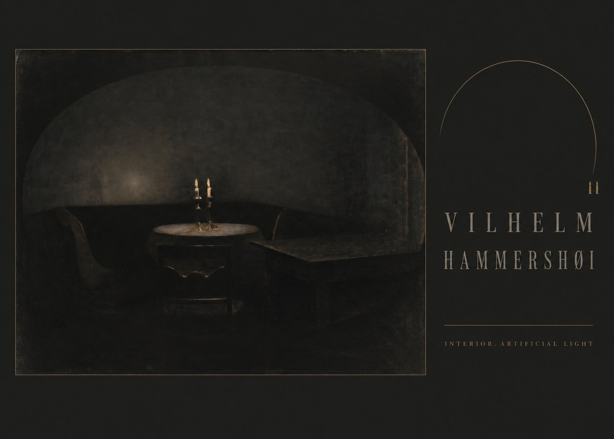 Vilhelm Hammershøi Interior. Artificial Light No4 - Juliste
