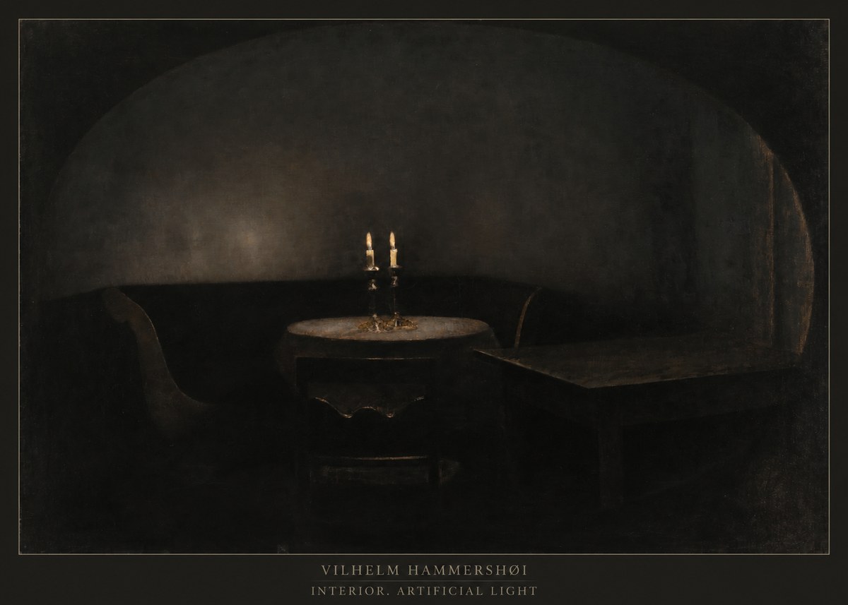 Vilhelm Hammershøi Interior. Artificial Light No5 - Juliste