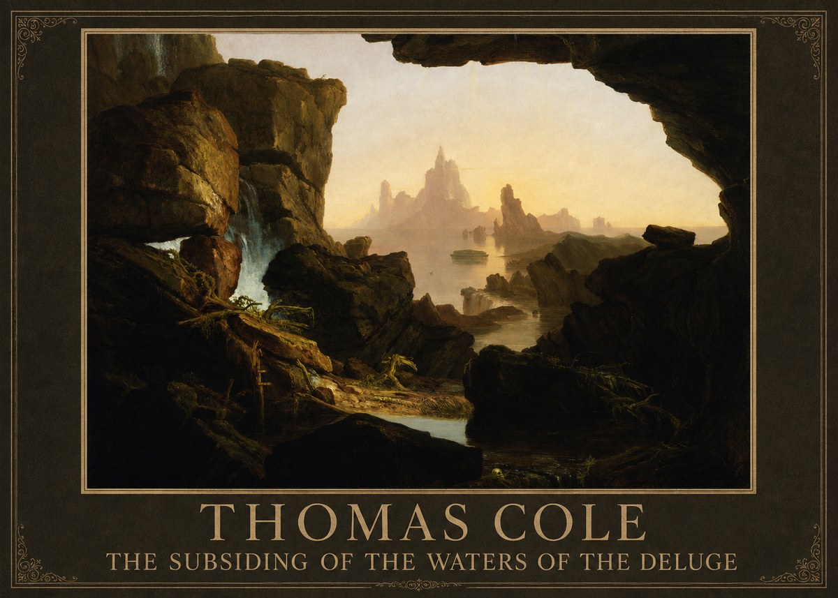 Thomas Cole The Subsiding of the Waters of the Deluge I No1 - Juliste