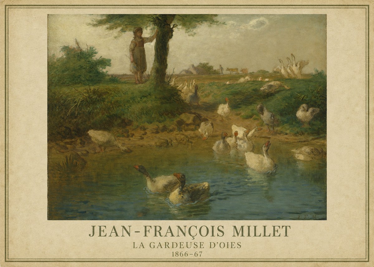 Jean-François Millet La Gardeuse D'oies No1 - Juliste