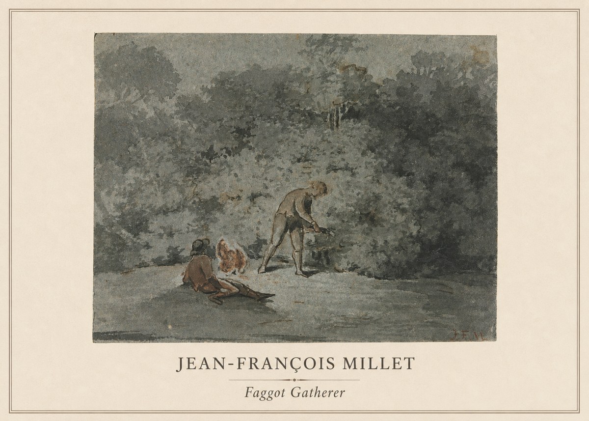 Jean-François Millet Faggot Gatherer No1 - Juliste