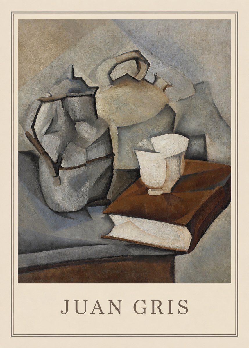Juan Gris Still Life with Book and Vessels No3 - Juliste