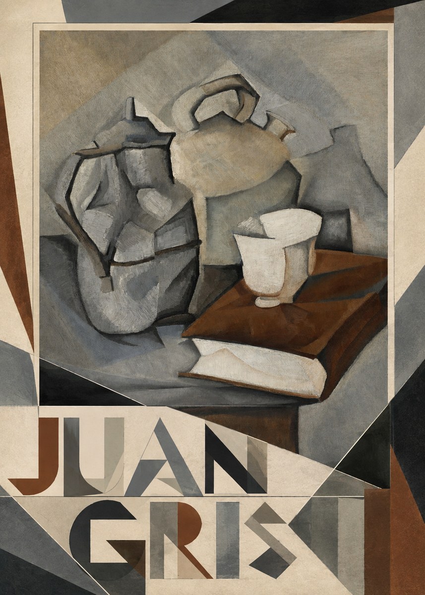 Juan Gris Still Life with Book and Vessels No4 - Juliste