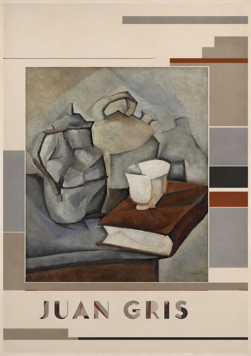 Juan Gris Still Life with Book and Vessels No5 - Juliste