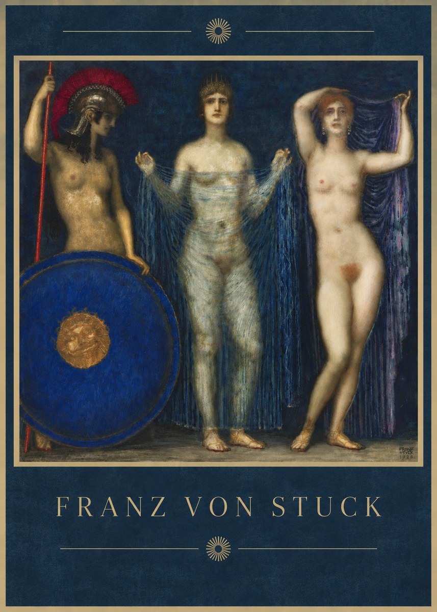 Franz von Stuck The Three Nudes No4 - Juliste
