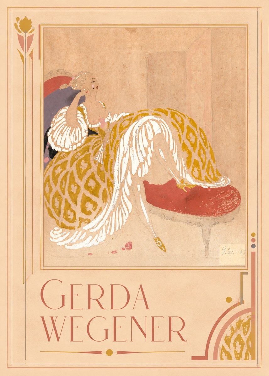 Gerda Wegener Woman in Yellow Dress No1 - Juliste