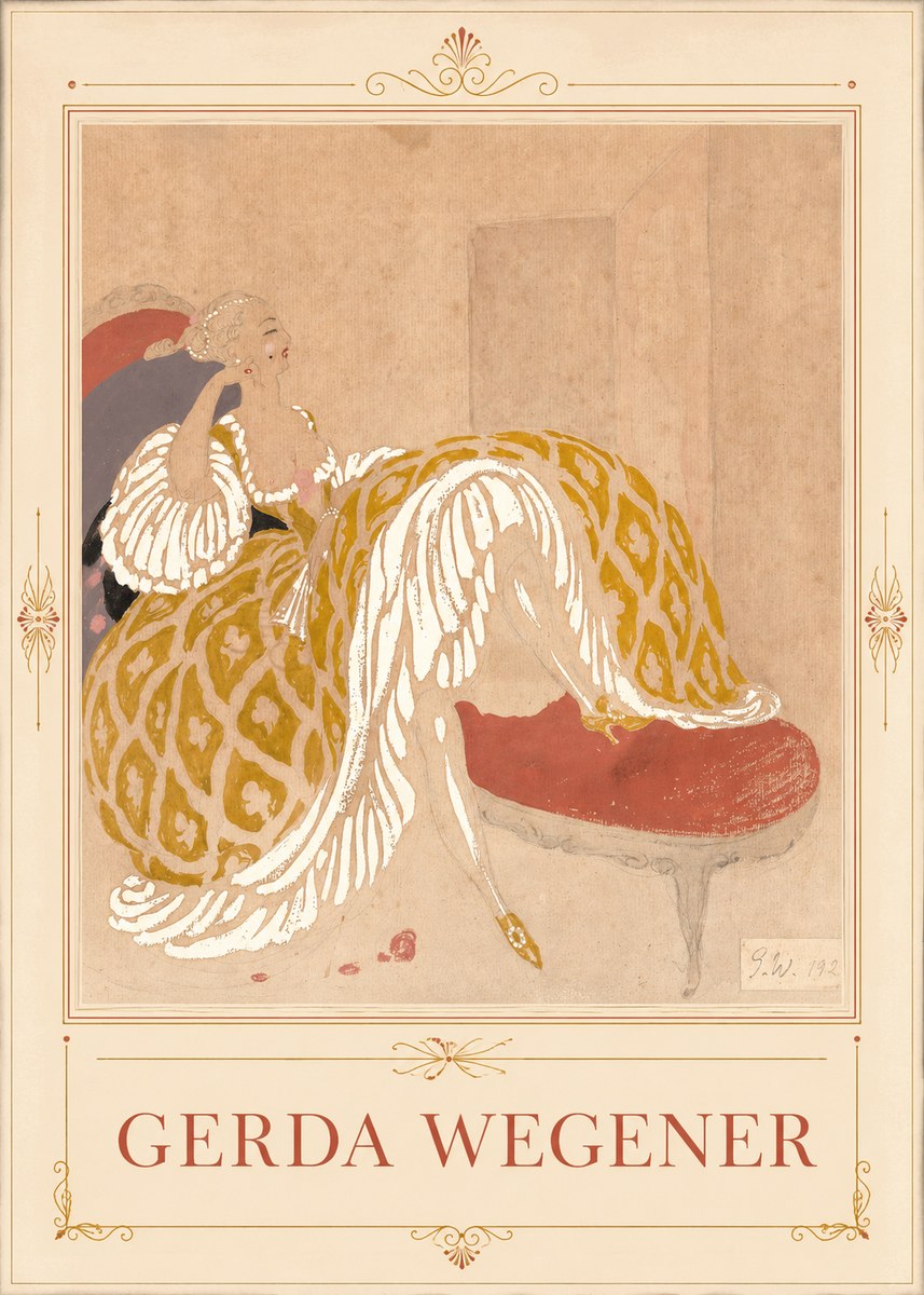 Gerda Wegener Woman in Yellow Dress No5 - Juliste