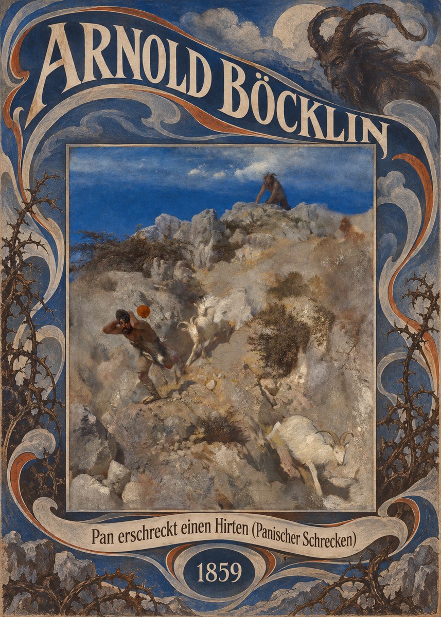 Arnold Böcklin Pan Erschreckt Einen Hirten (Panischer Schrecken) No6 - Juliste