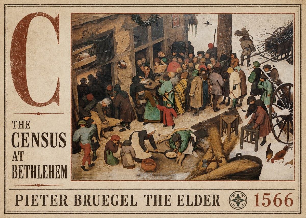 Pieter Bruegel The Census at Bethlehem III No4 - Juliste