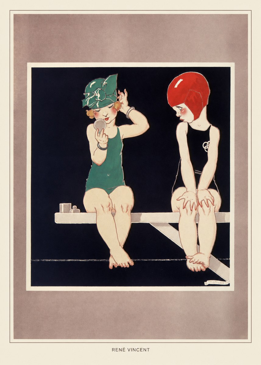 René Vincent At the Poolside No4 - Juliste