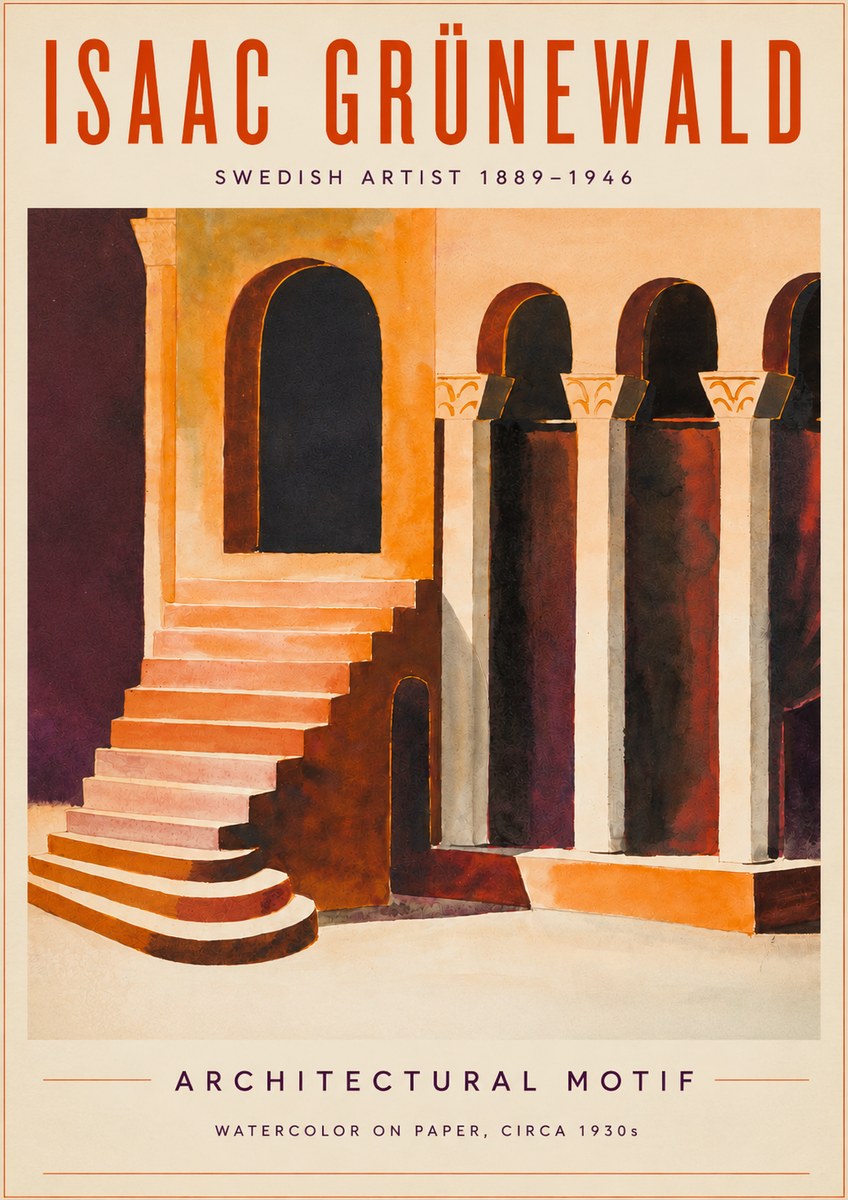 Isaac Grünewald Architectural Motif III No3 - Juliste