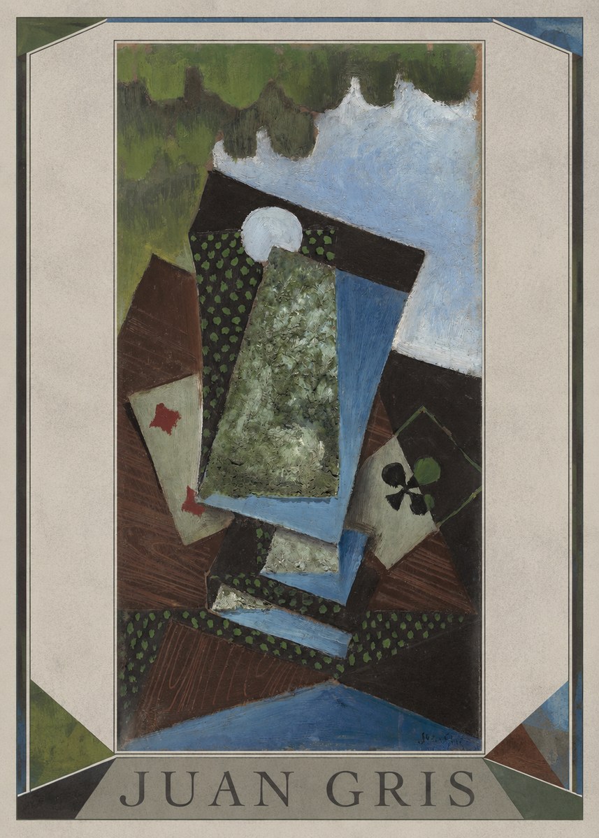 Juan Gris Playing Cards and a Siphon No1 - Juliste