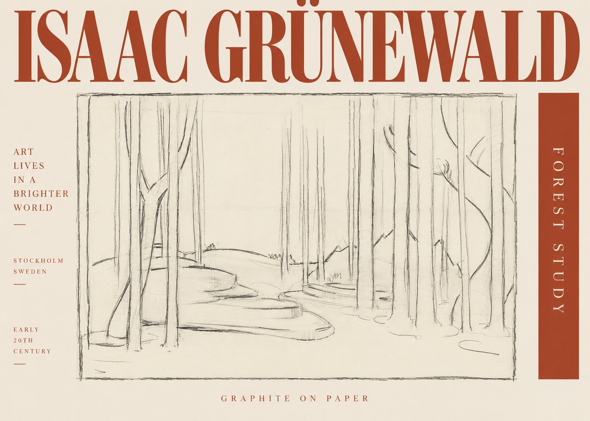 Isaac Grünewald Forest Path No3 - Juliste
