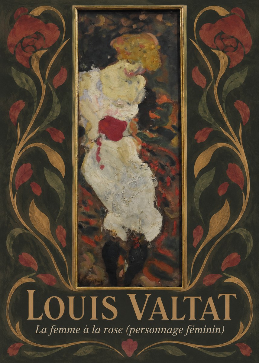 Louis Valtat La Femme À La Rose (Personnage Féminin) No6 - Juliste