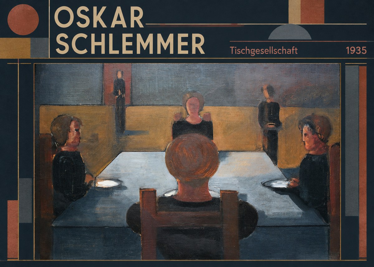 Oskar Schlemmer Tischgesellschaft No3 - Juliste
