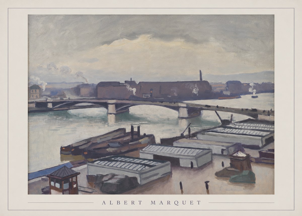 Albert Marquet River Scene, Paris No3 - Juliste