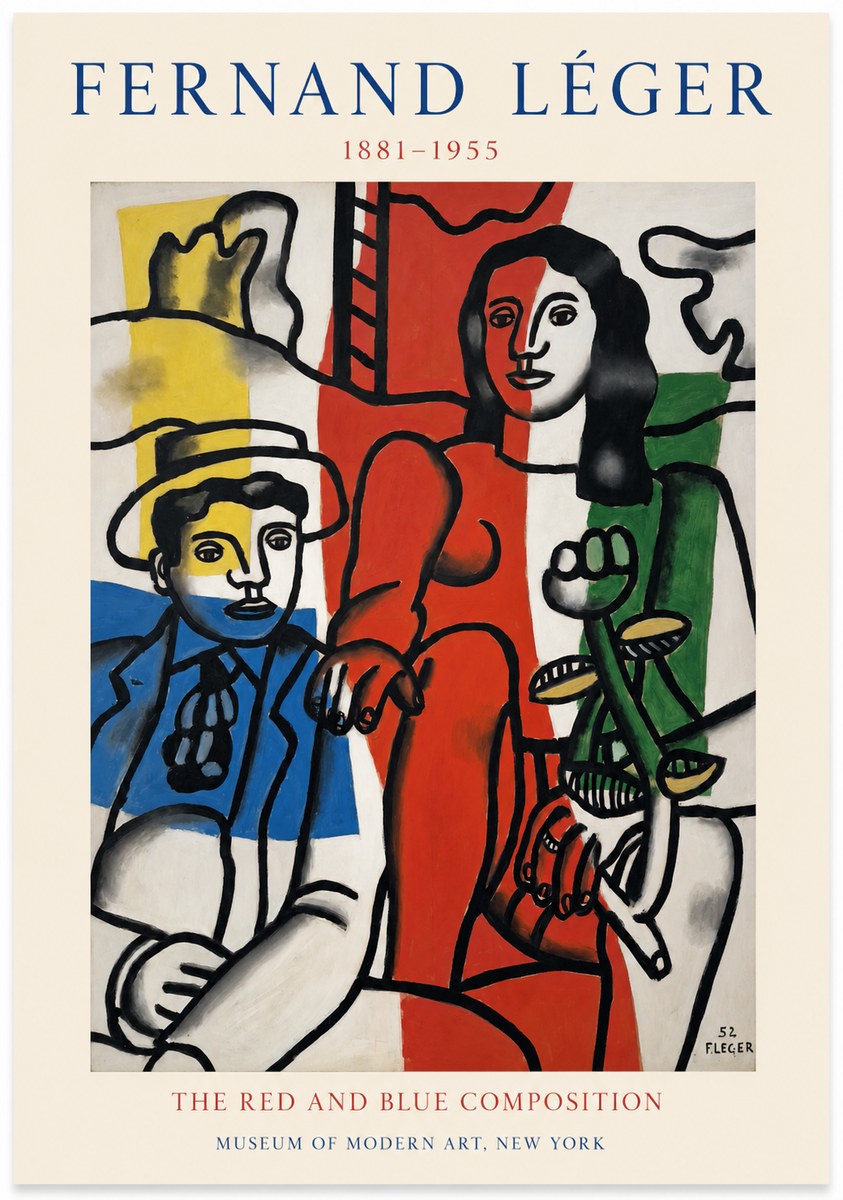Fernand Léger The Red and Blue Composition No1 - Juliste