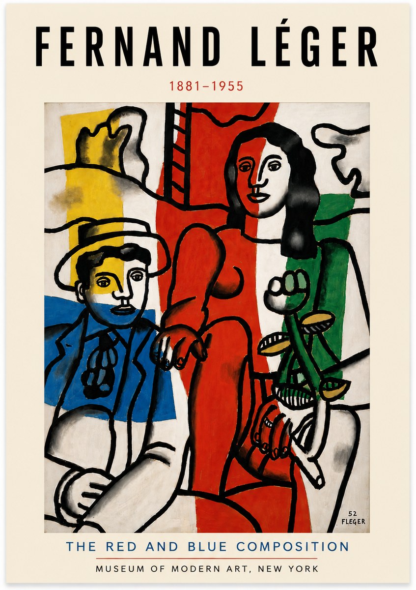 Fernand Léger The Red and Blue Composition No6 - Juliste