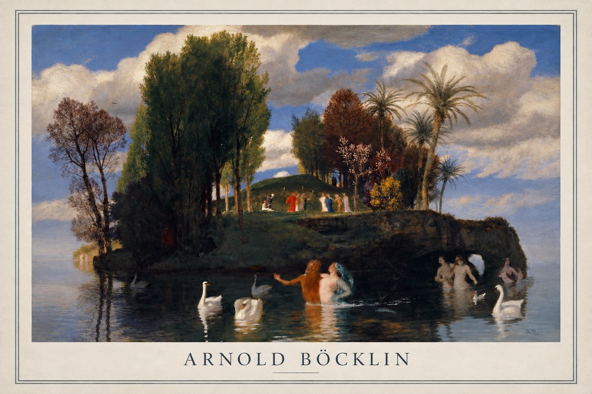 Arnold Böcklin The Island of Life No1 - Juliste