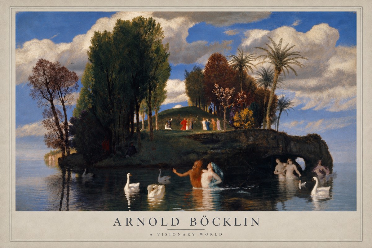 Arnold Böcklin The Island of Life No4 - Juliste