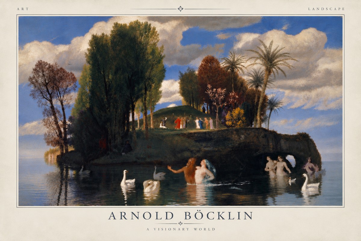Arnold Böcklin The Island of Life No5 - Juliste