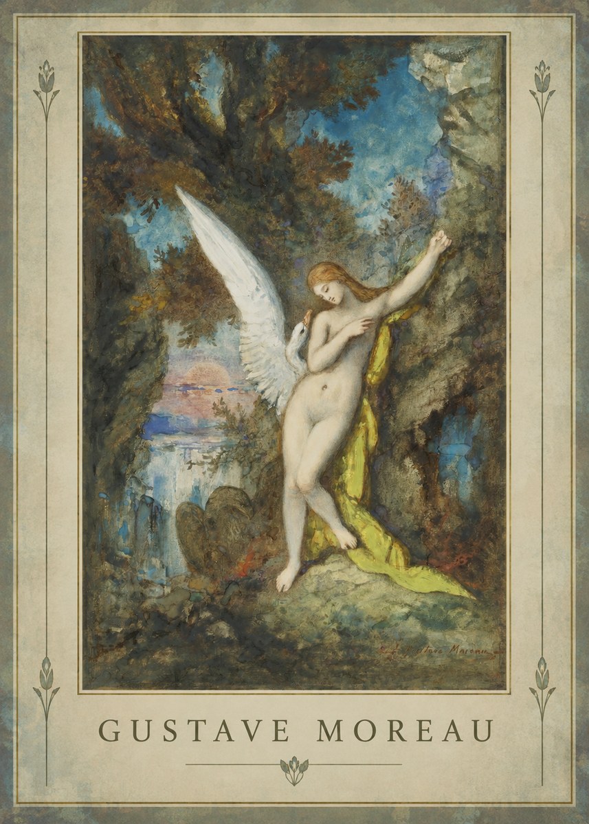Gustave Moreau Leda and the Swan No2 - Juliste
