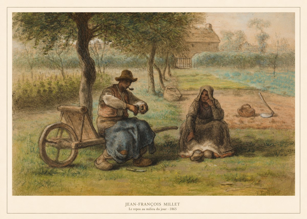 Jean-François Millet Le Repos Au Milieu Du Jour No5 - Juliste