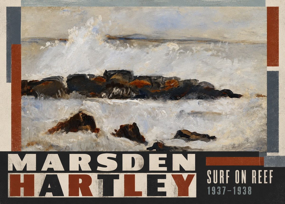 Marsden Hartley Surf on Reef No5 - Juliste