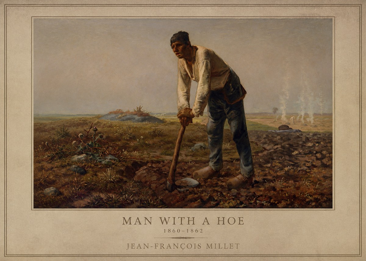 Jean-François Millet Man with a Hoe No1 - Juliste