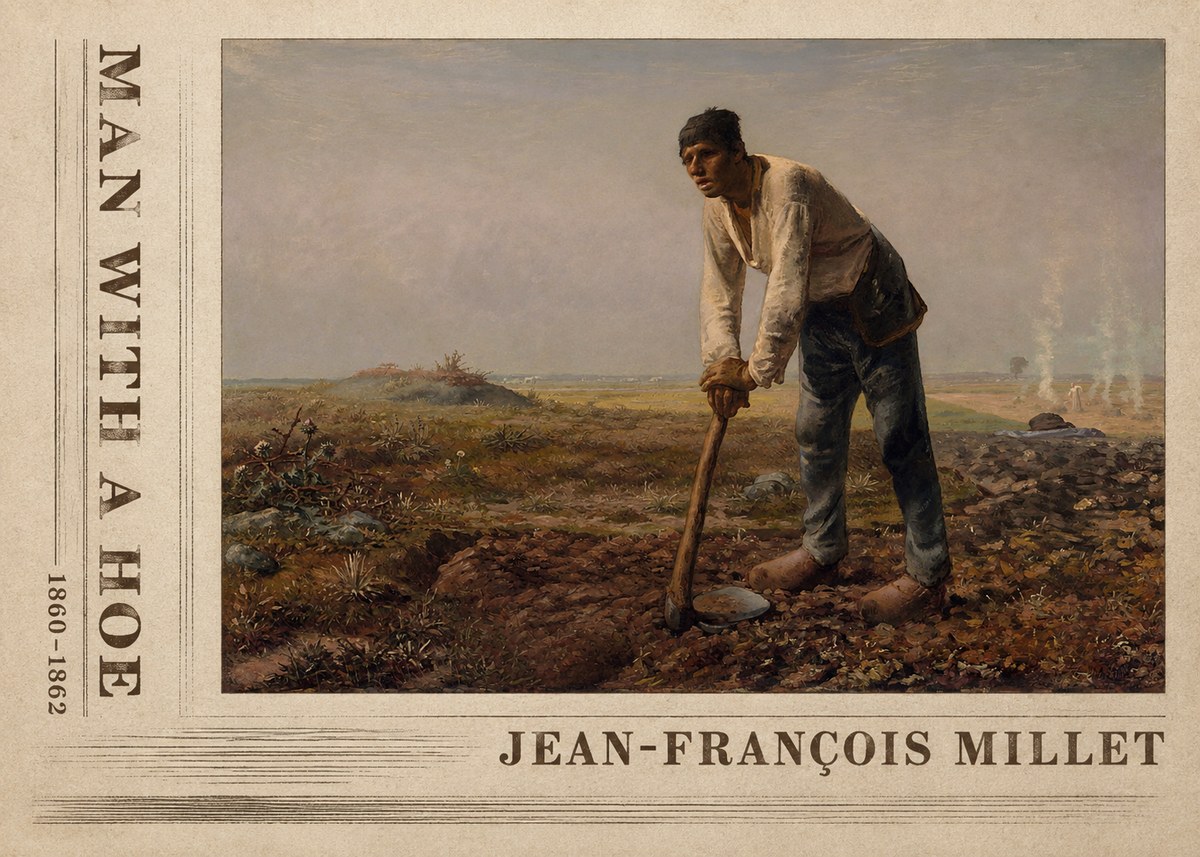Jean-François Millet Man with a Hoe No2 - Juliste