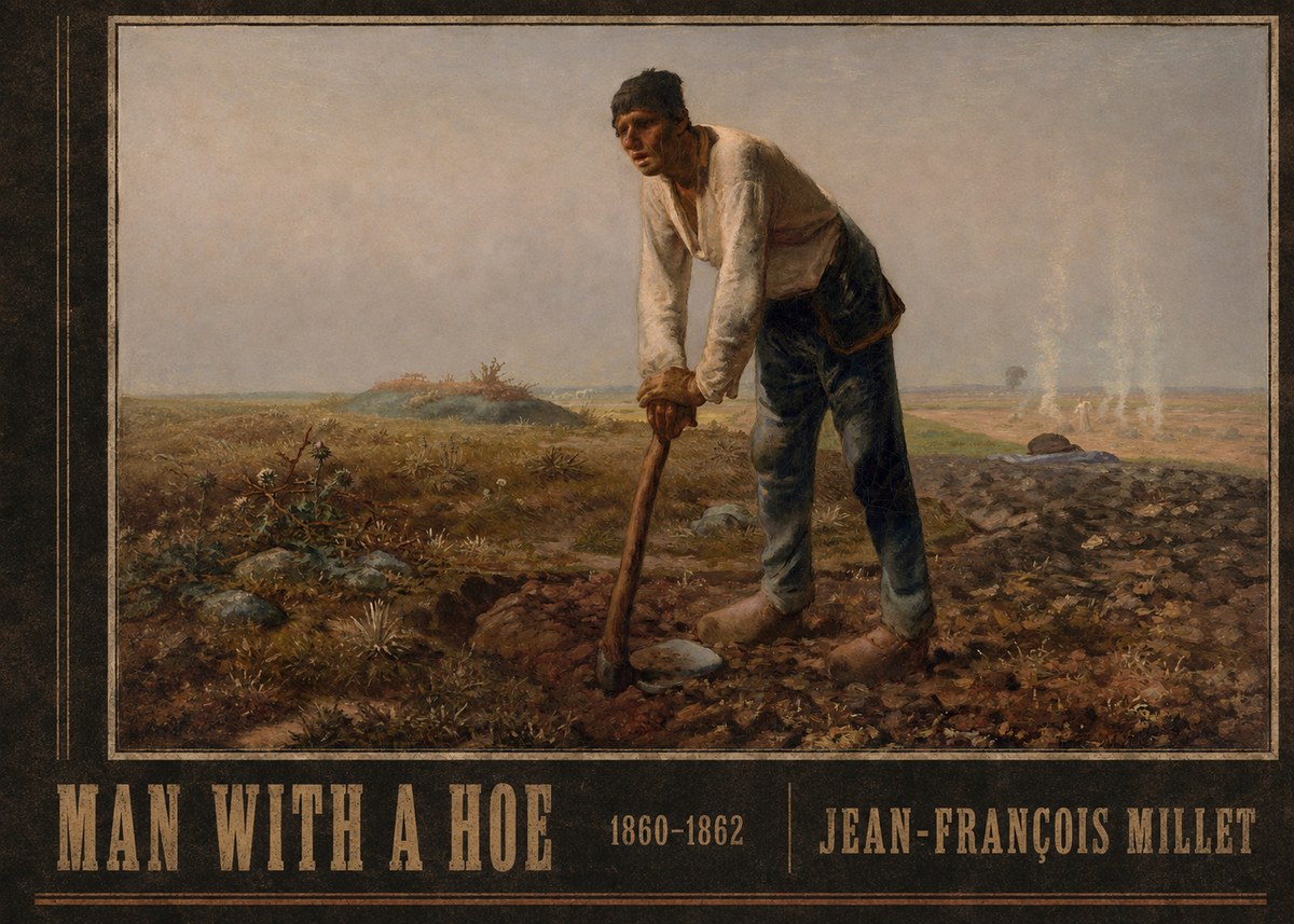 Jean-François Millet Man with a Hoe No3 - Juliste
