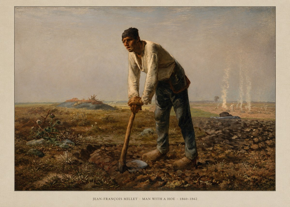 Jean-François Millet Man with a Hoe No6 - Juliste