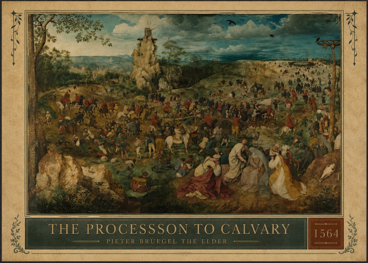 Pieter Bruegel The Processsson to Calvary No1 - Juliste
